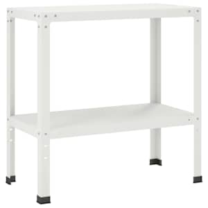 vidaXL Istutuslaud 100 x 40 x 80 cm Pulberv&auml;rvitud teras Valge