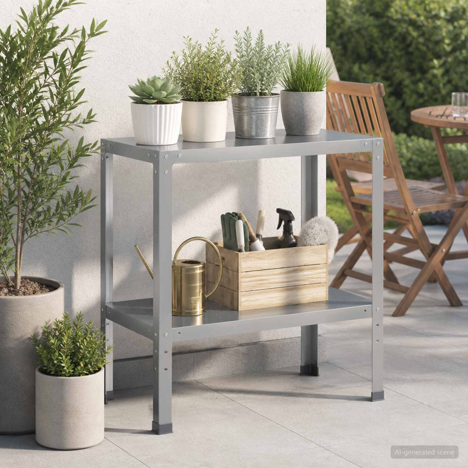 Planttafel 100 x 40 x 80 cm Gegalvaniseerd staal zilver image 1