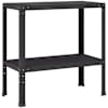 vidaXL Istutuslaud 80 x 40 x 80 cm Pulberv&auml;rvitud teras Must