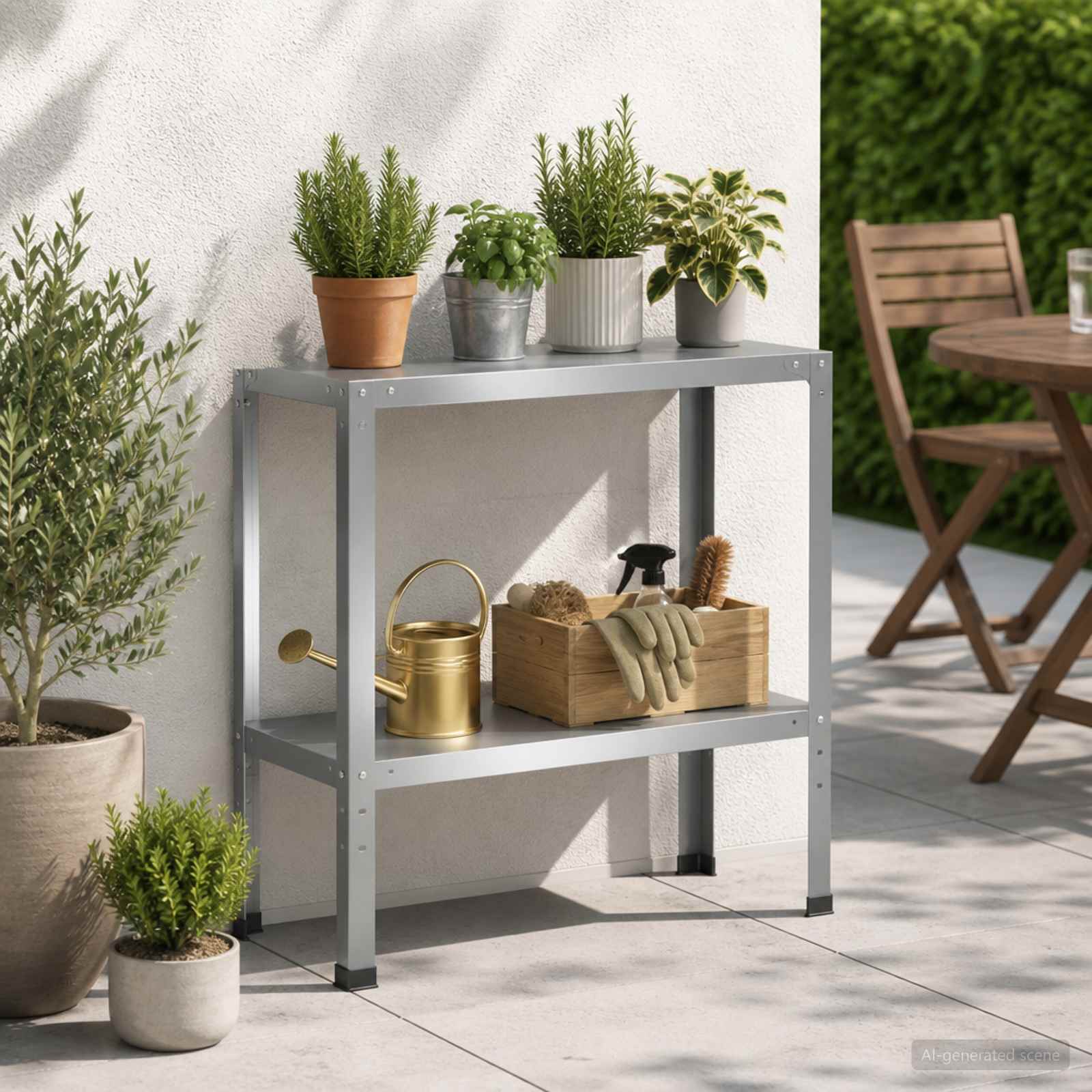 Planttafel 80 x 40 x 80 cm Gegalvaniseerd staal zilver image 1