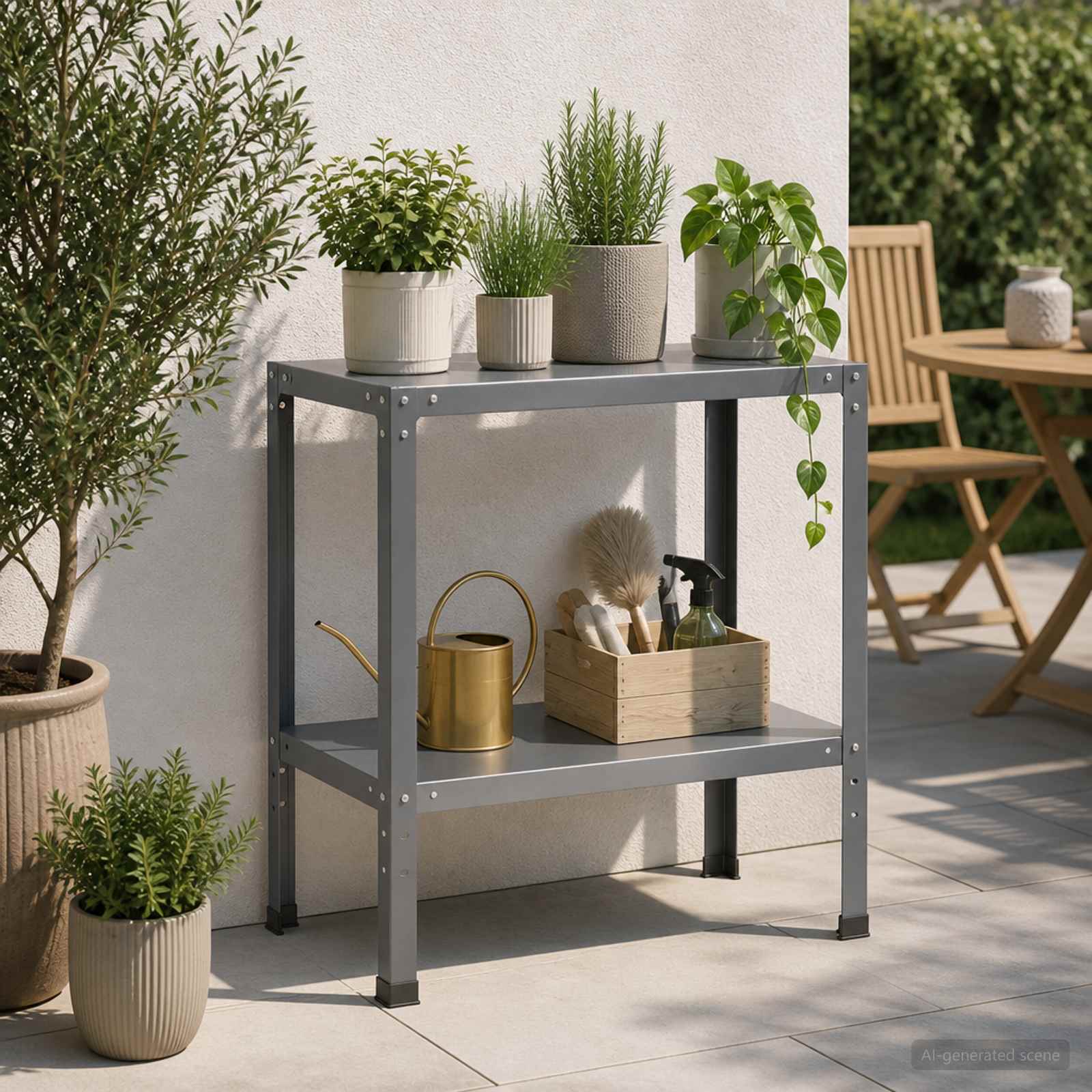 Planttafel 60 x 40 x 80 cm Gepoedercoat staal Antraciet image 1