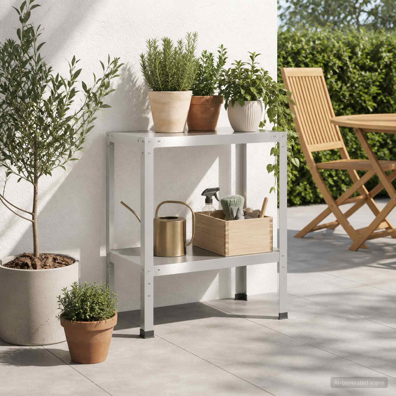 Planttafel 60 x 40 x 80 cm Roestvrij staal zilver image 1