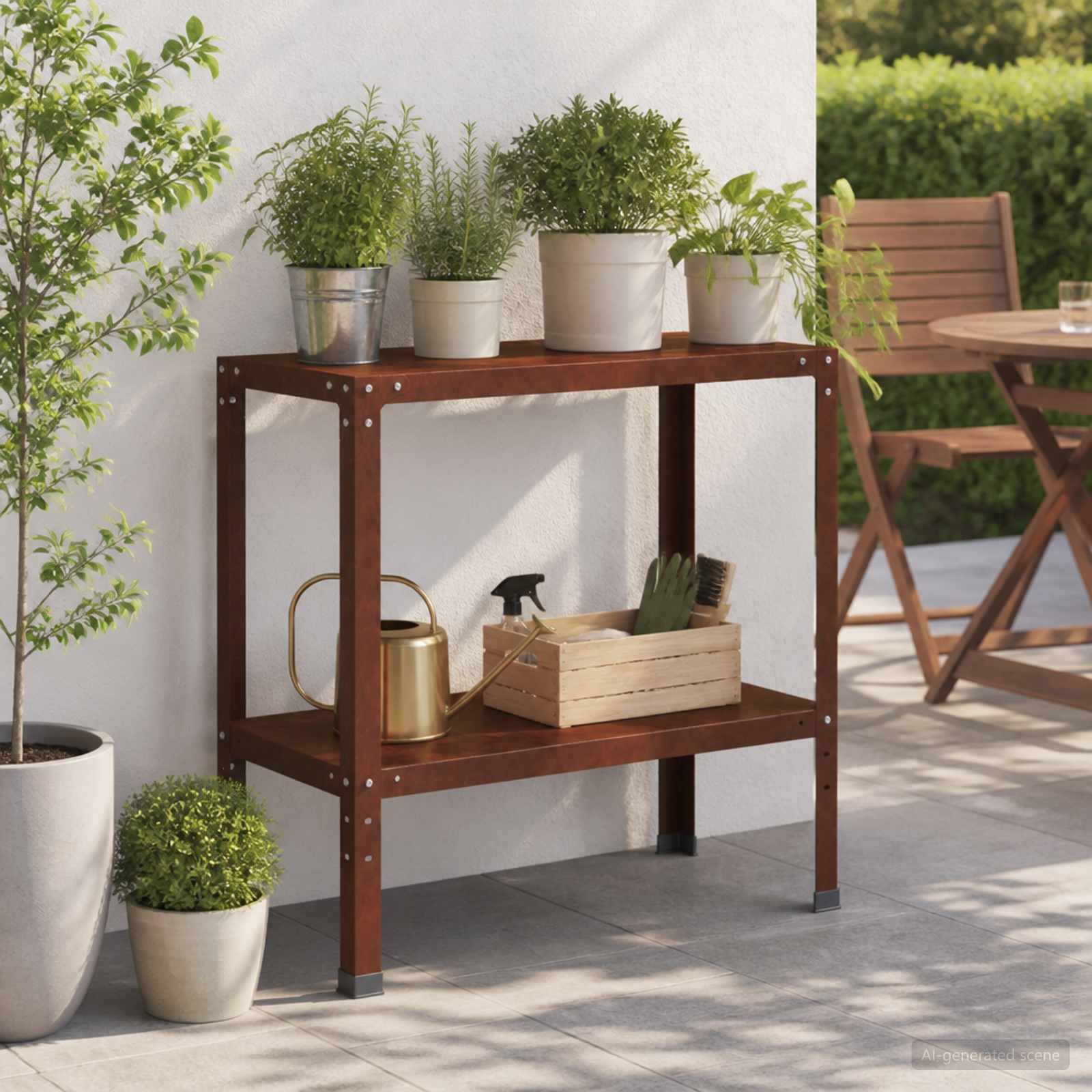 Planttafel 60 x 40 x 80 cm weervast staal Roestkleurig image 1