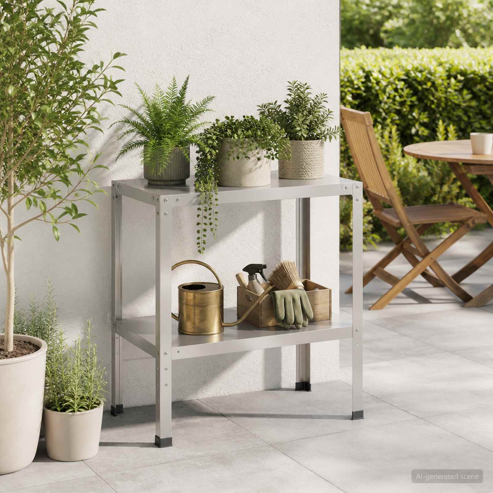 Planttafel 100 x 50 x 80 cm Roestvrij staal zilver image 1