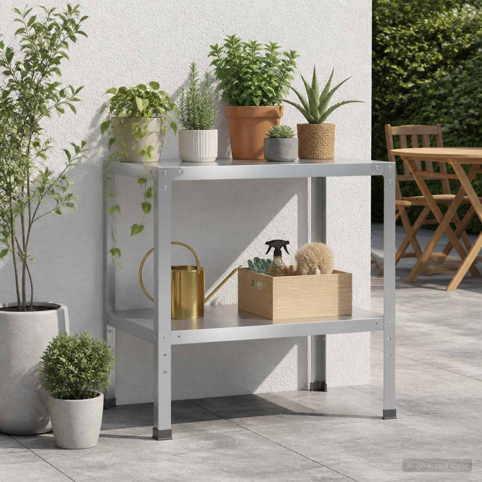 Planttafel 100 x 50 x 80 cm Gegalvaniseerd staal zilver image 1