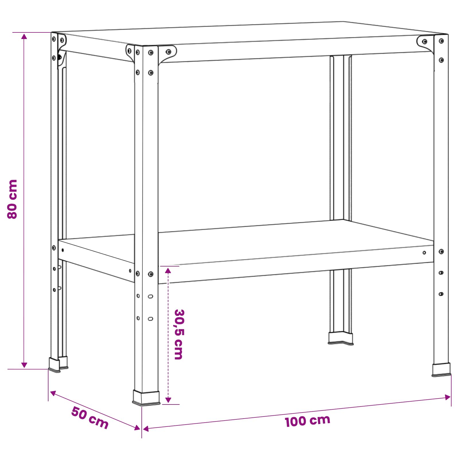 Planttafel 100 x 50 x 80 cm Gegalvaniseerd staal zilver image 7
