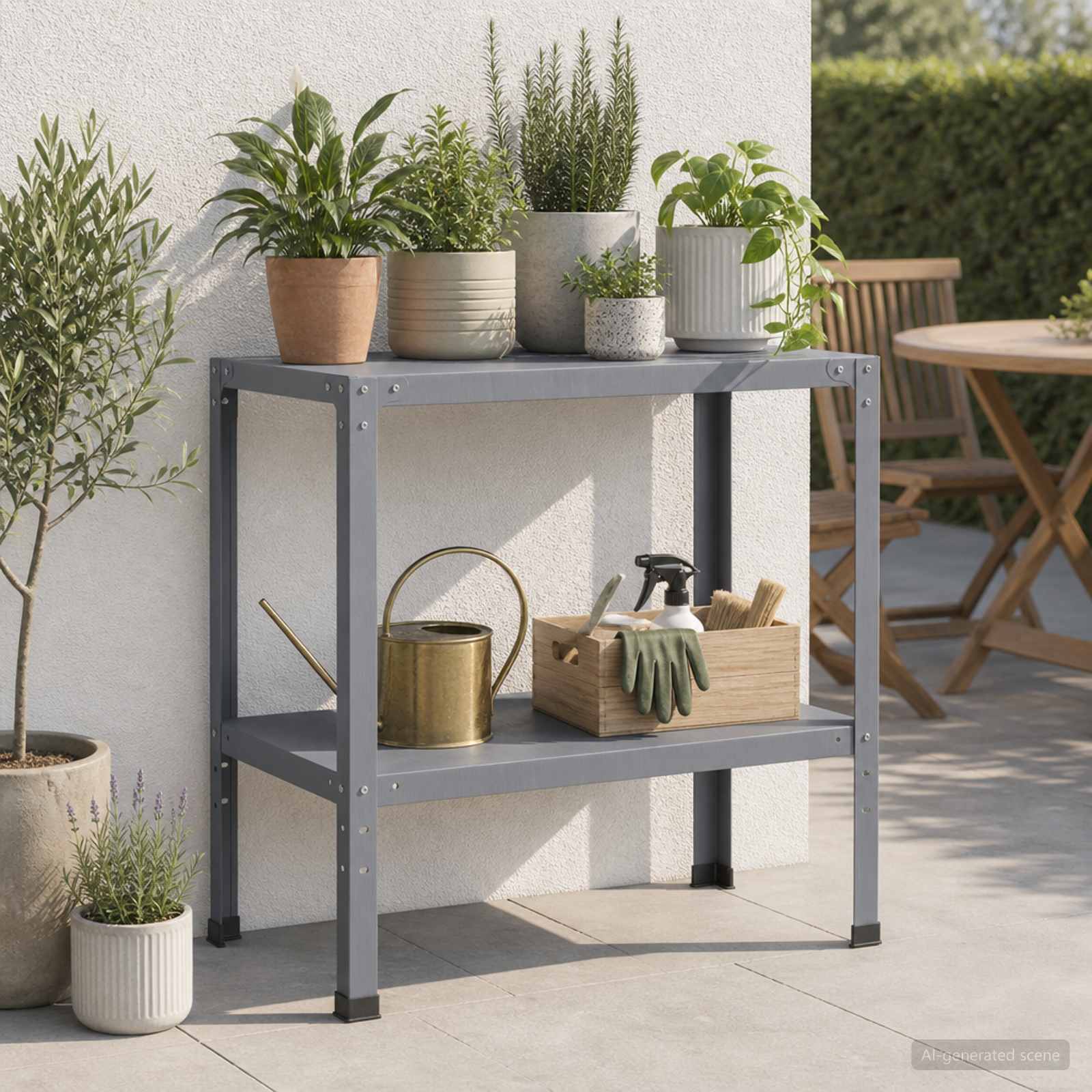 Planttafel 80 x 50 x 80 cm Gepoedercoat staal Antraciet image 1