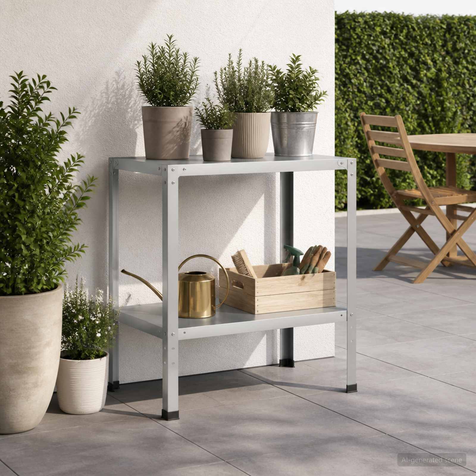 Planttafel 80 x 50 x 80 cm Gegalvaniseerd staal zilver image 1