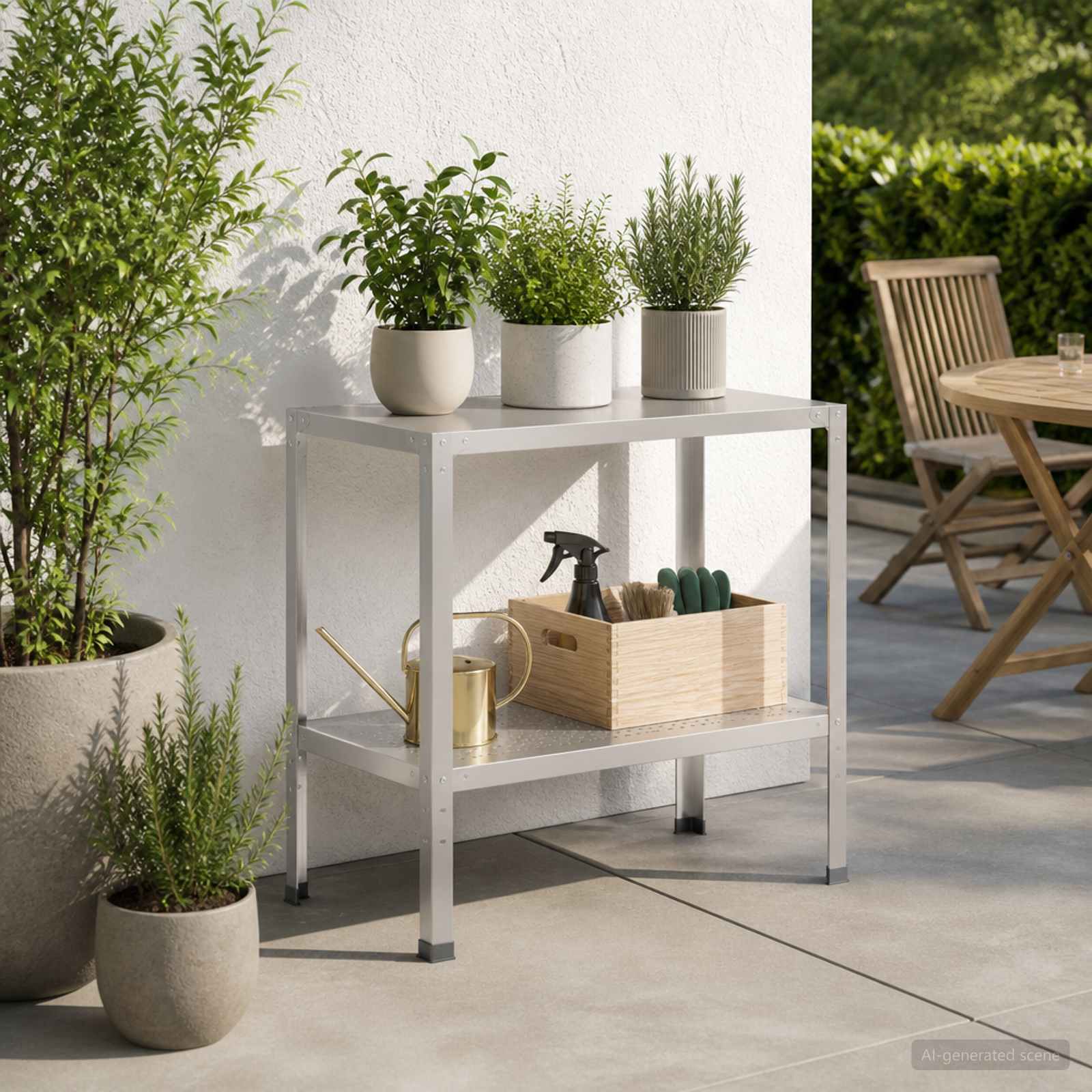 Planttafel 60 x 50 x 80 cm Roestvrij staal zilver image 1