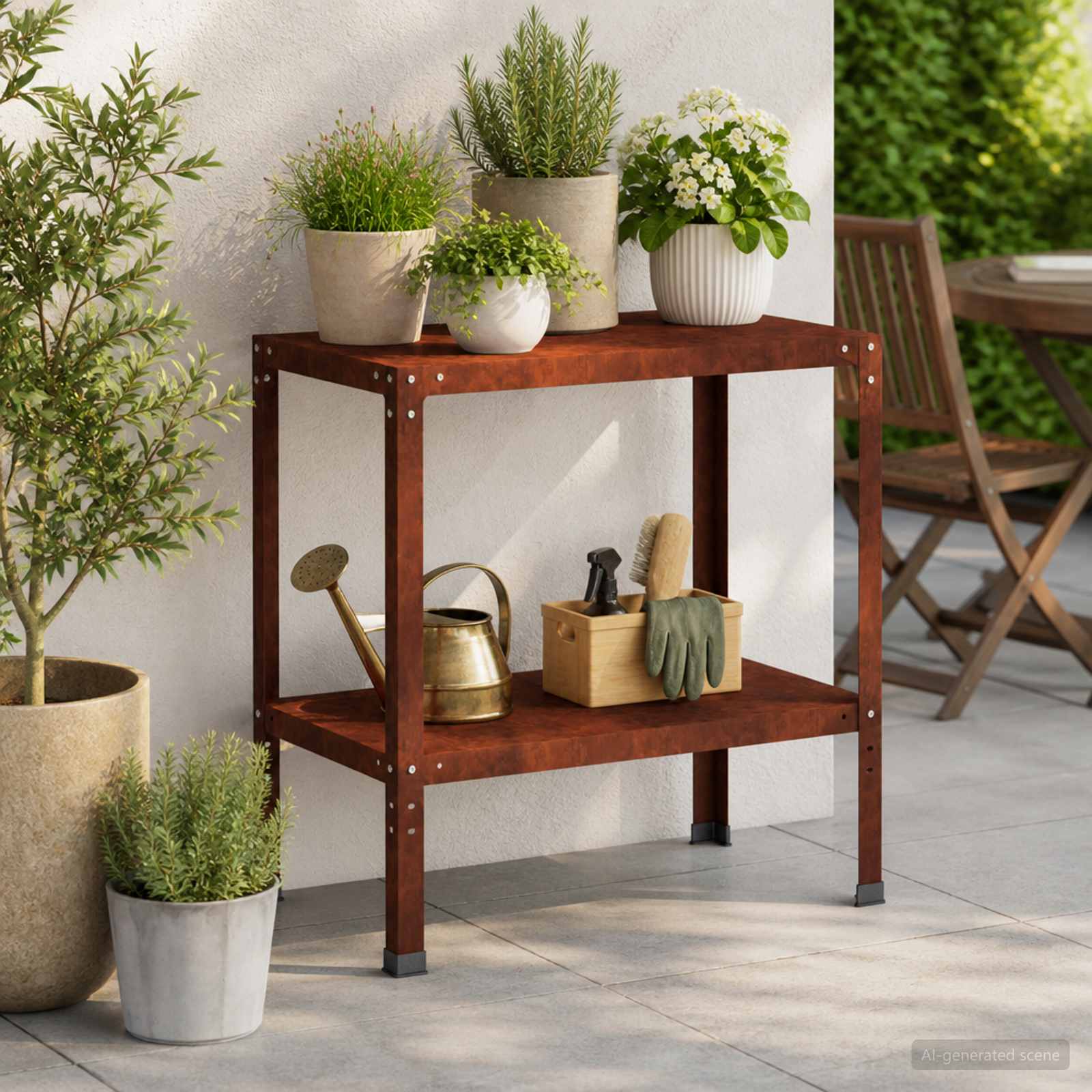 vidaXL Plantebord 60 x 50 x 80 cm Cortenstål Rusten