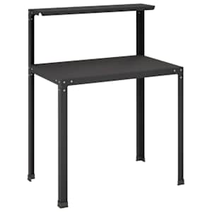 vidaXL Istutuslaud 100 x 50 x 104 cm Pulberv&auml;rvitud teras Must