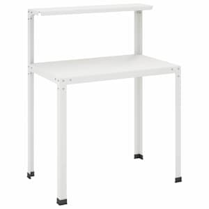 vidaXL Istutuslaud 100 x 50 x 104 cm Pulberv&auml;rvitud teras Valge