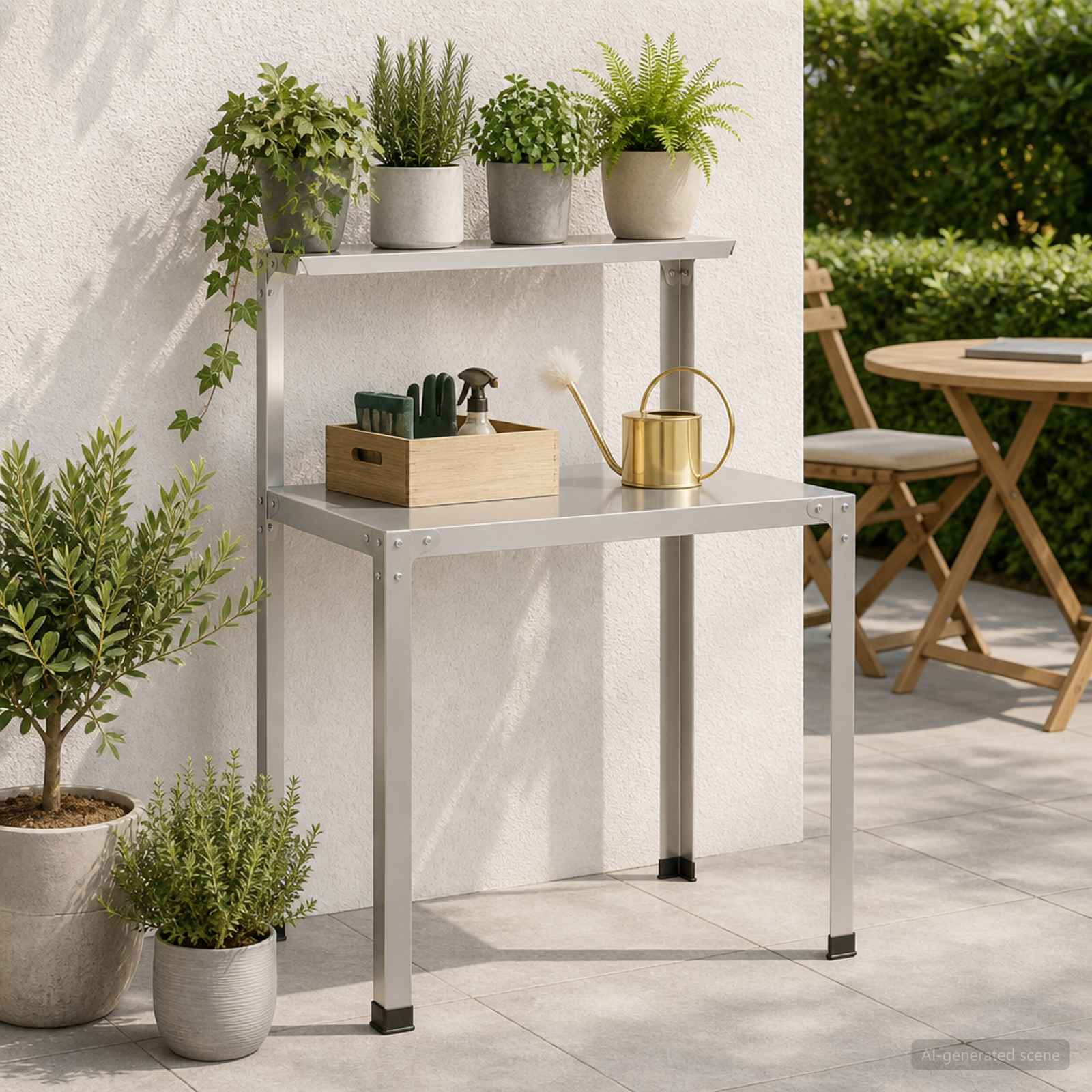 Planttafel 100 x 50 x 104 cm Roestvrij staal zilver image 1