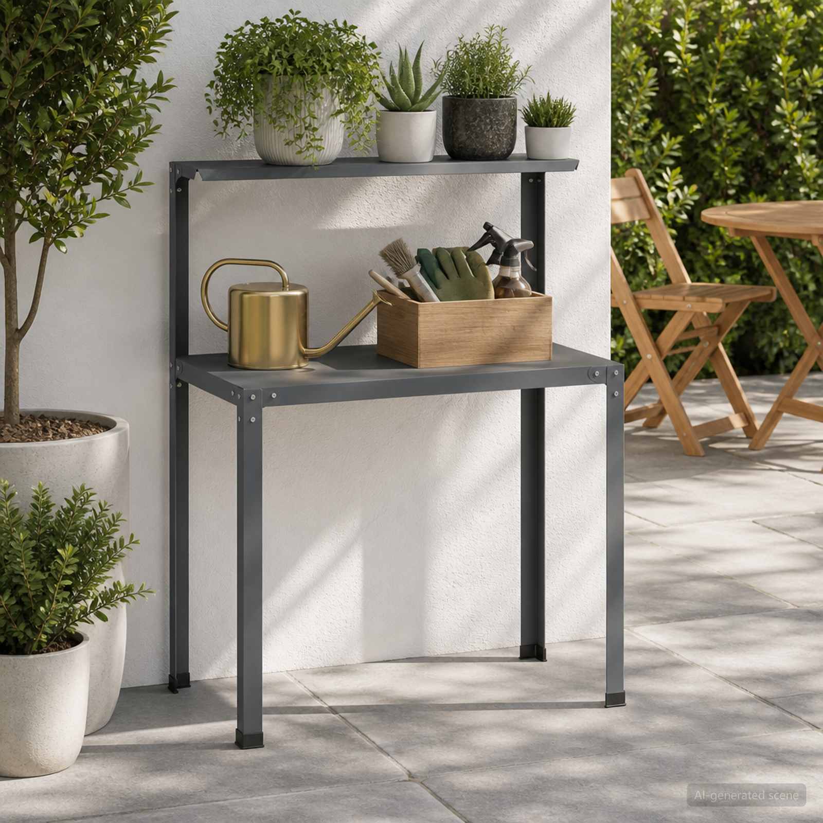 Planttafel 80 x 50 x 104 cm Gepoedercoat staal Antraciet image 1