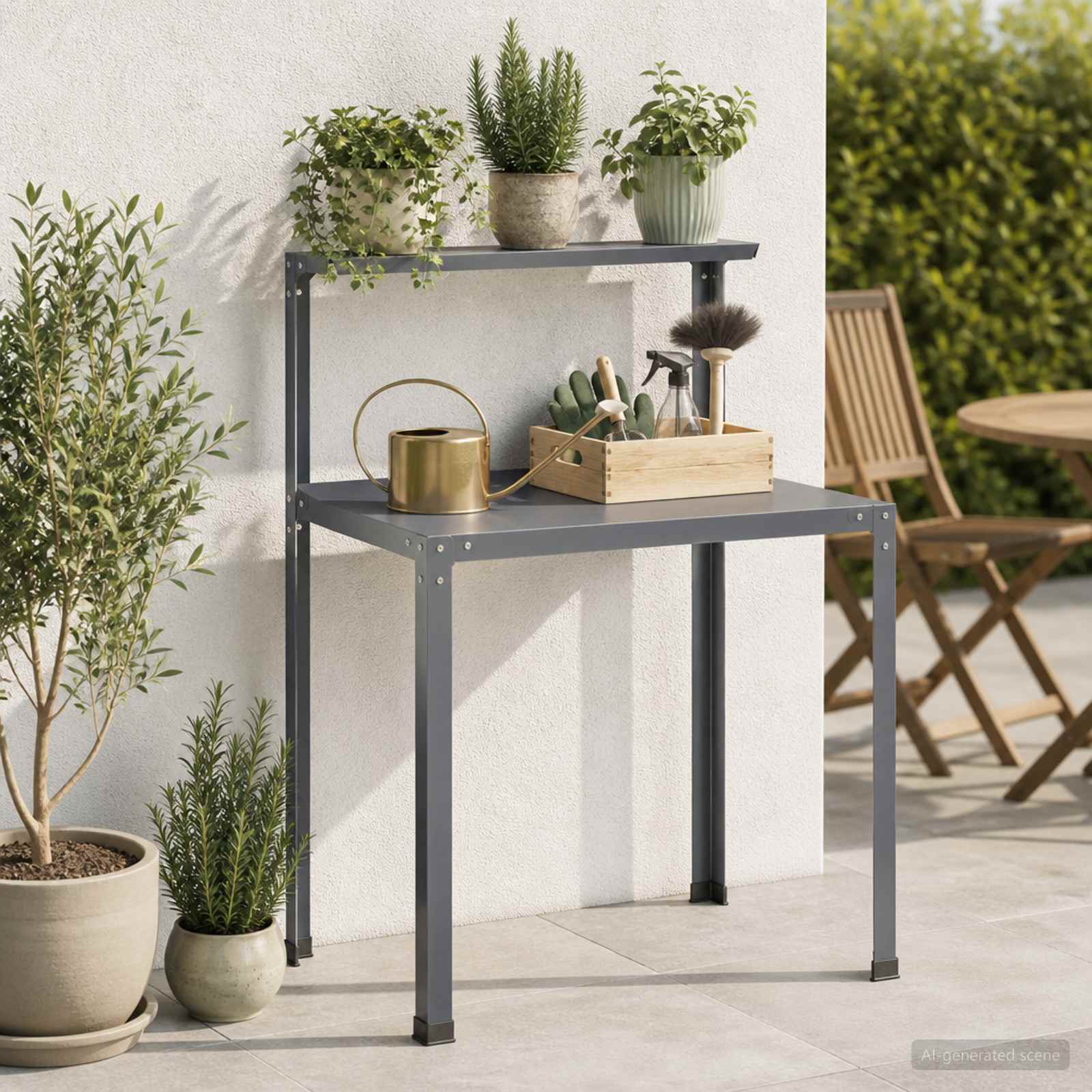 Planttafel 60 x 50 x 104 cm Gepoedercoat staal Antraciet image 1