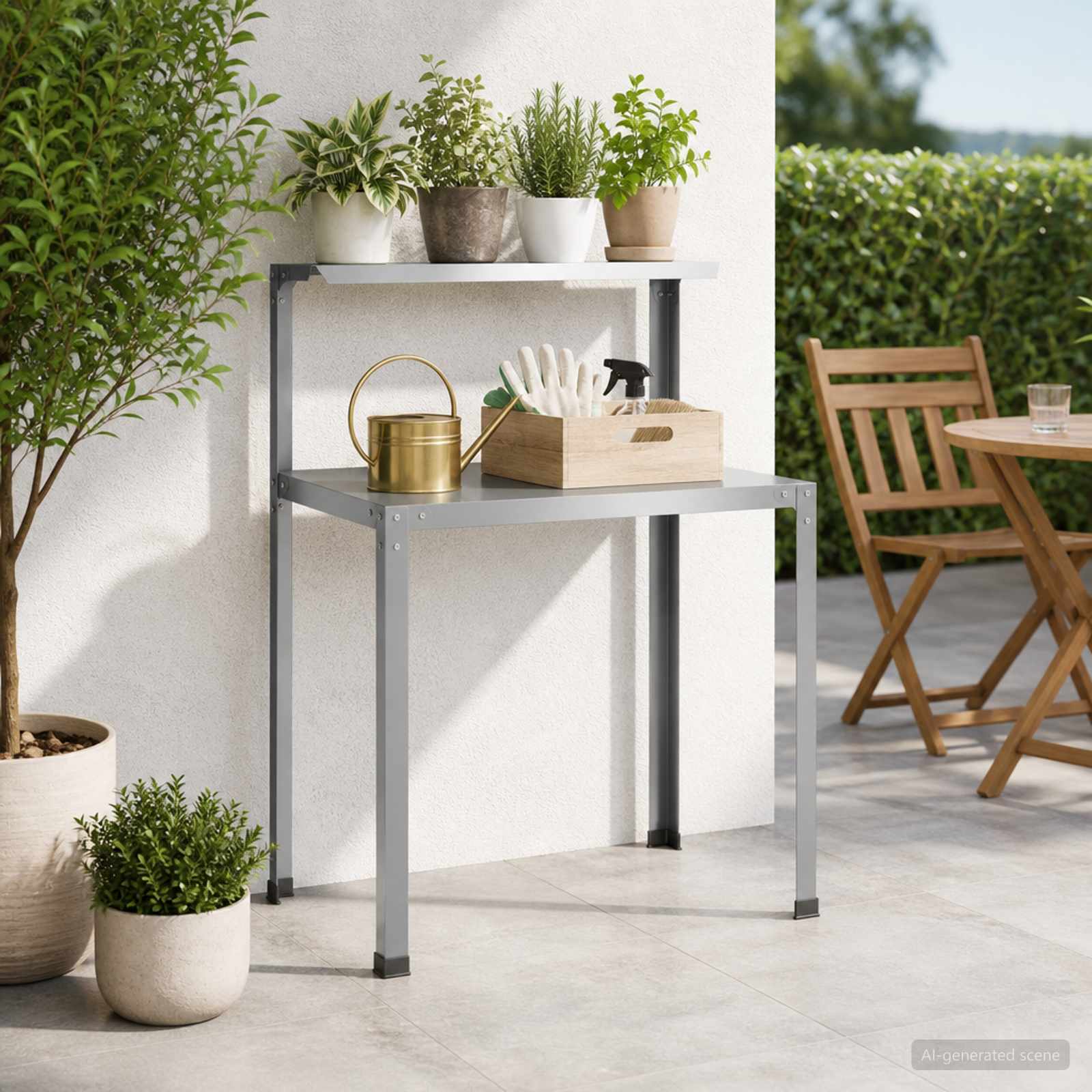 Planttafel 60 x 50 x 104 cm Gegalvaniseerd staal zilver image 1