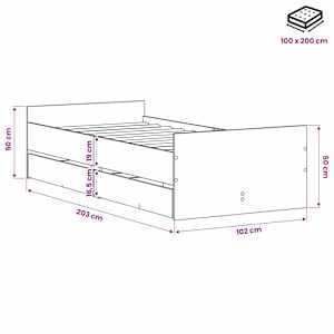 Rám postele Staré dřevo 100 x 200 cm Kompozitní dřevo - obrázek 7