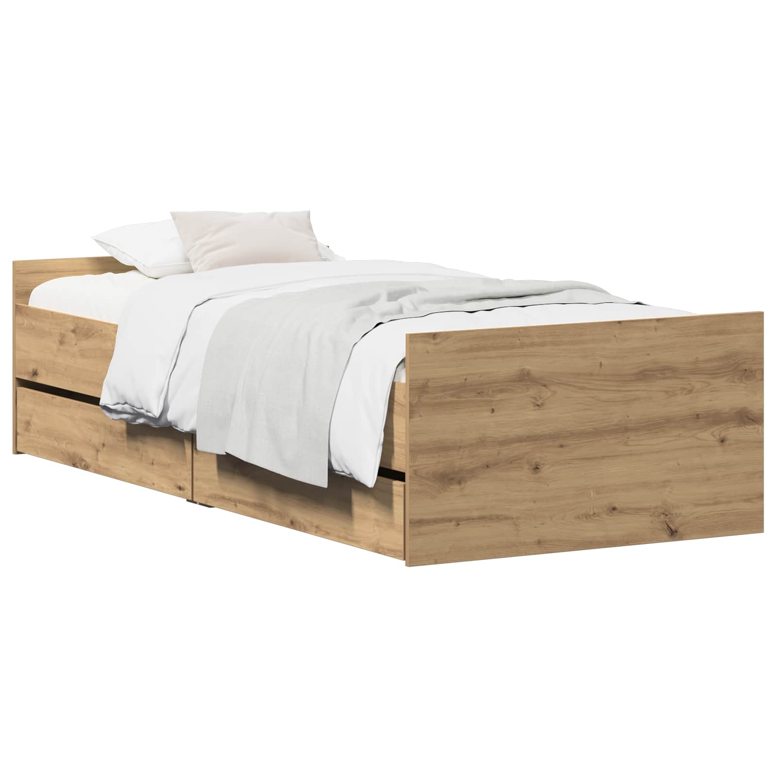 vidaXL Cadru de pat Stejar Artizanal 100 x 200 cm Lemn prelucrat