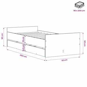 Rám postele Staré dřevo 90 x 200 cm Kompozitní dřevo - obrázek 7