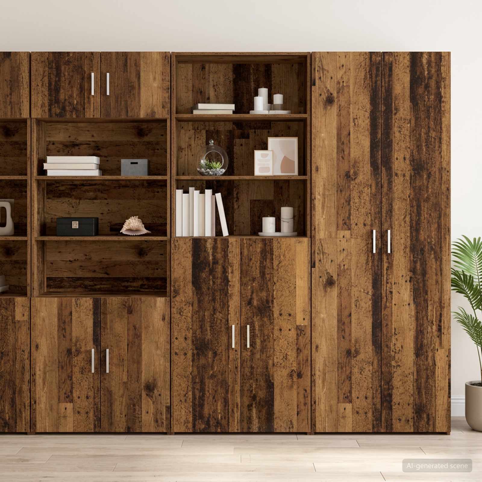vidaXL Korkea kaappi Vanha puu 70 x 42,5 x 185 cm Tekninen puu