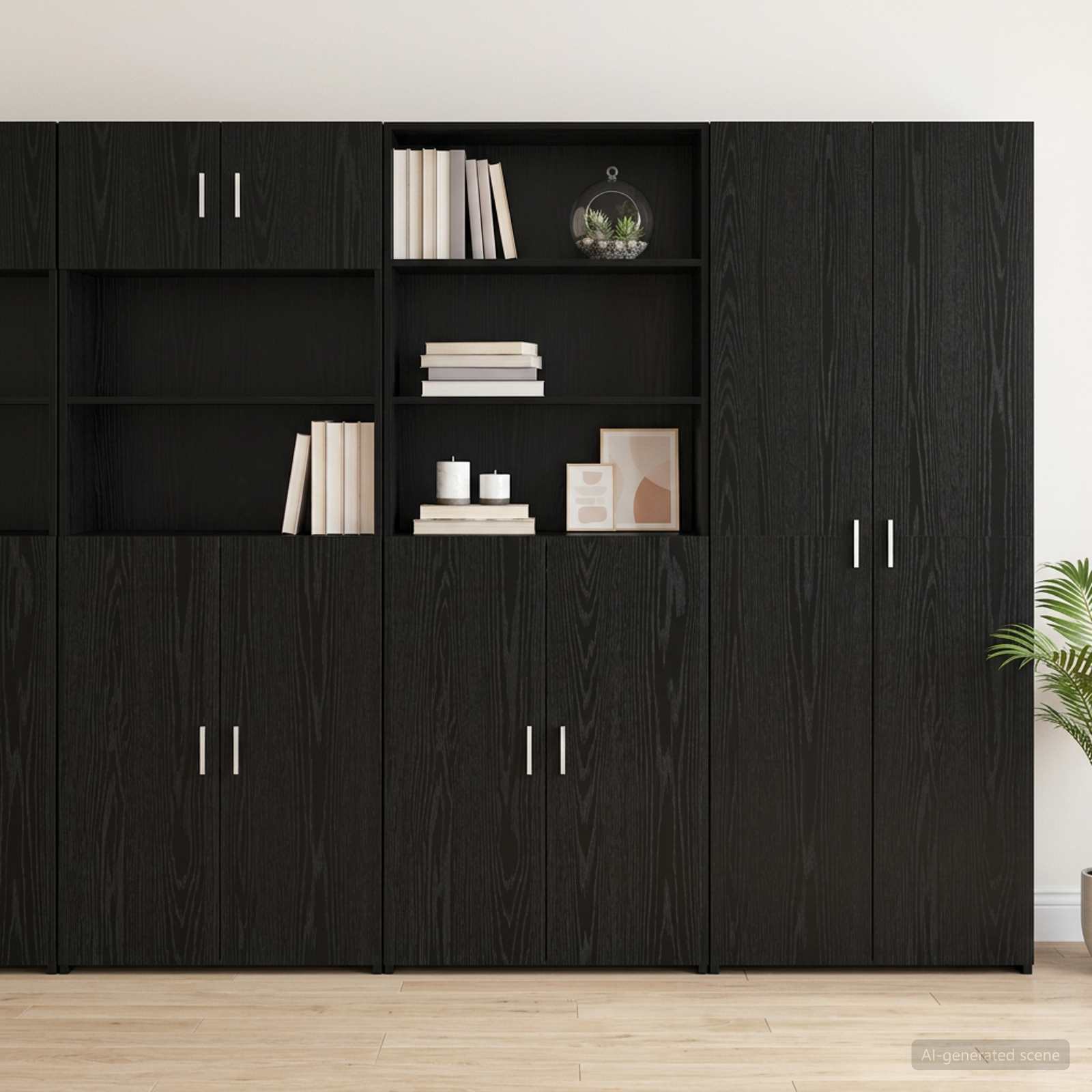 vidaXL Korkea kaappi Musta tammi 70 x 42,5 x 185 cm Tekninen puu