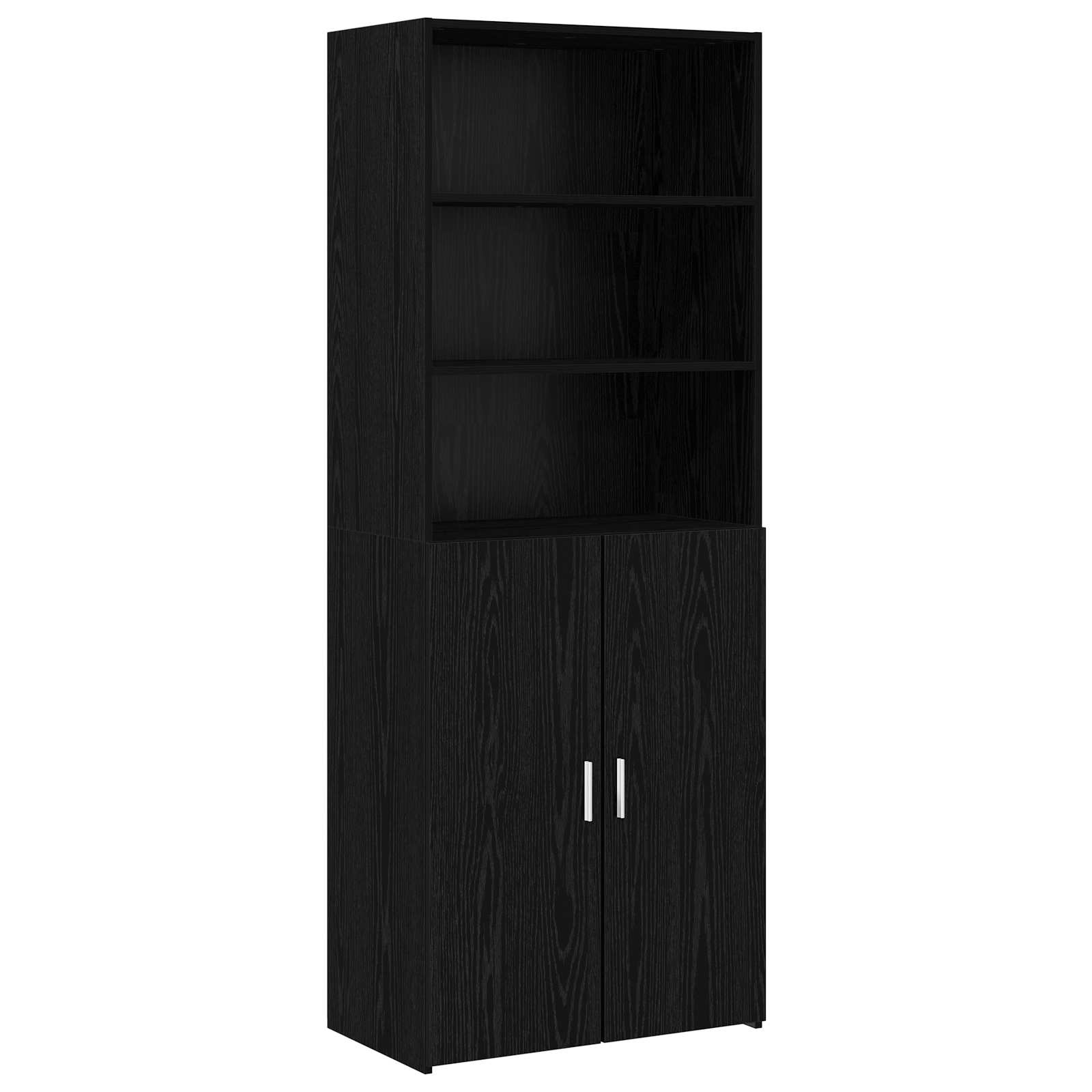 vidaXL Bufet Stejar Negru 70 x 42,5 x 185 cm Lemn prelucrat