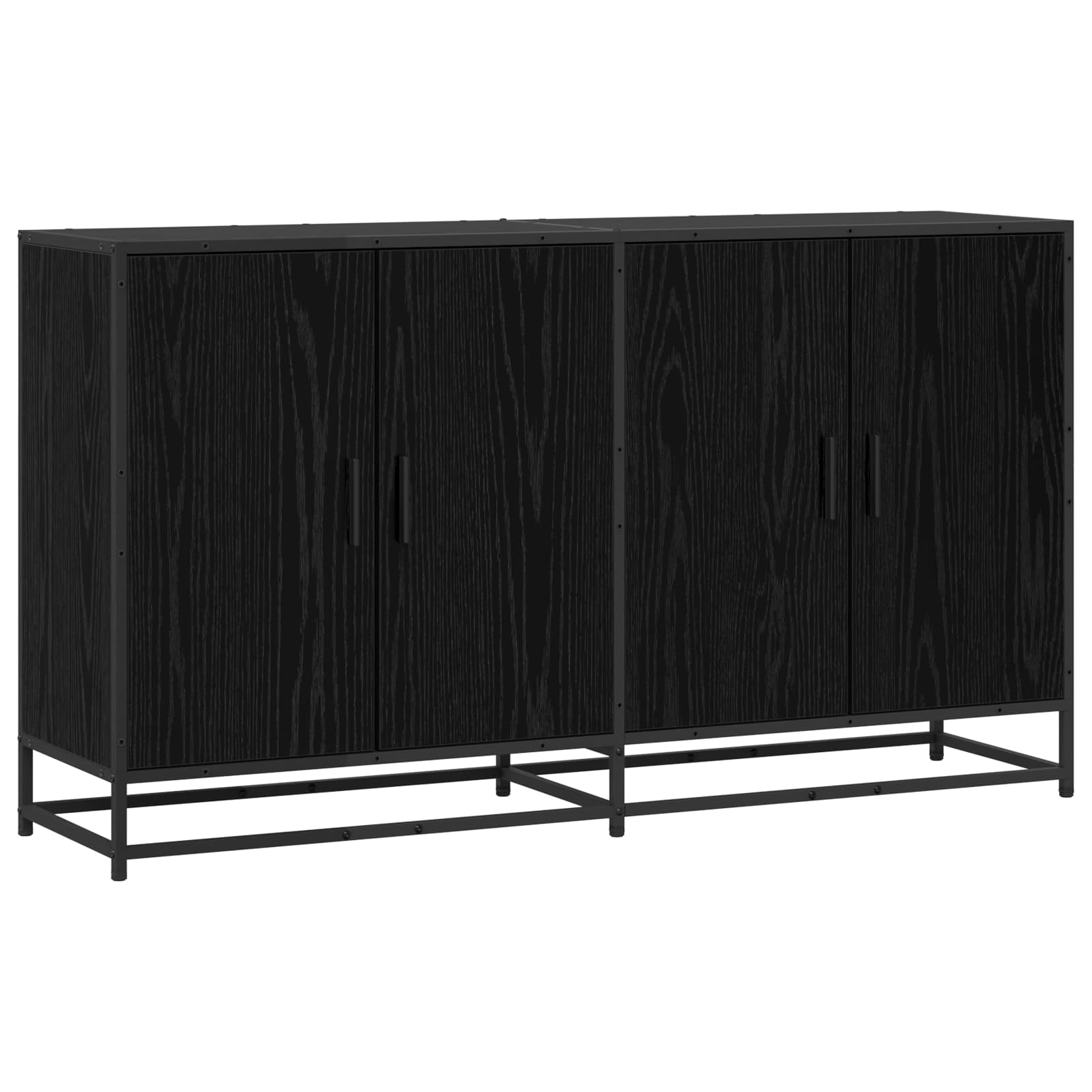 vidaXL Bufet Stejar Negru 134 x 35 x 76 cm Lemn prelucrat