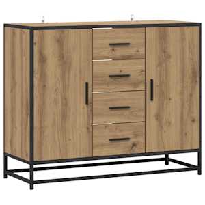 Servírovací skříň Dub artisan 92 x 35 x 76 cm Kompozitní dřevo - obrázek 2