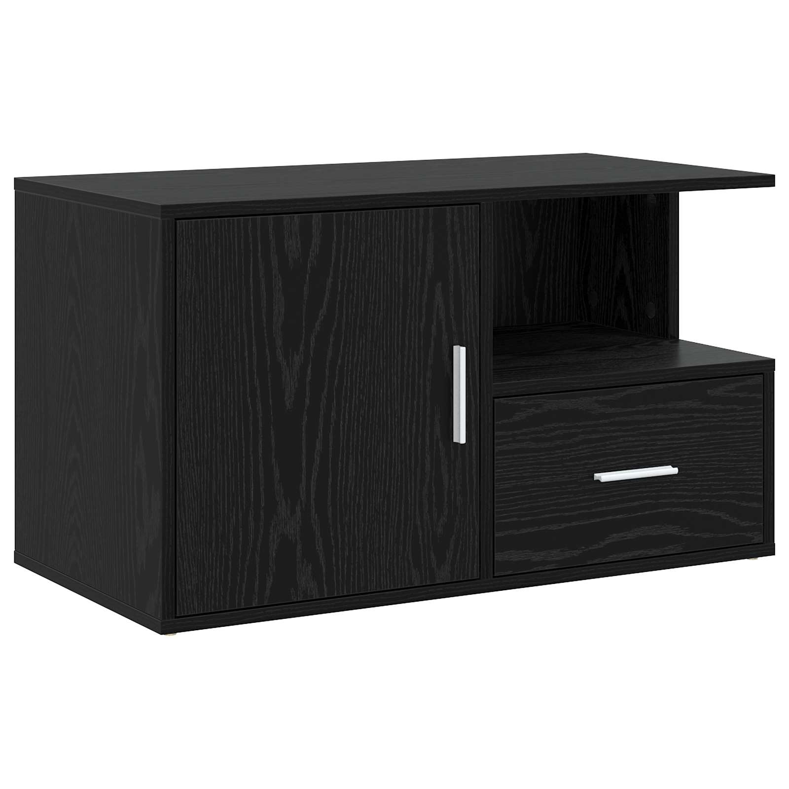 Kulmakaappi hyllyllä Musta tammi 200 x 40 x 45 cm Tekninen puu - Image 6