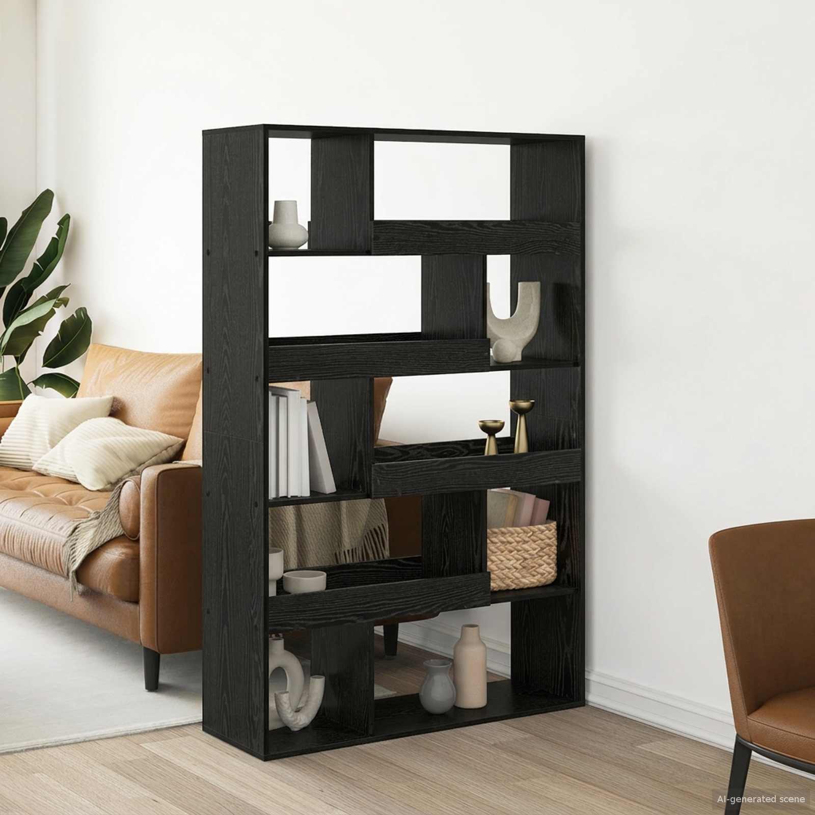vidaXL raft de cărți Stejar negru 100 x 33 x 156,5 cm Lemn compozit