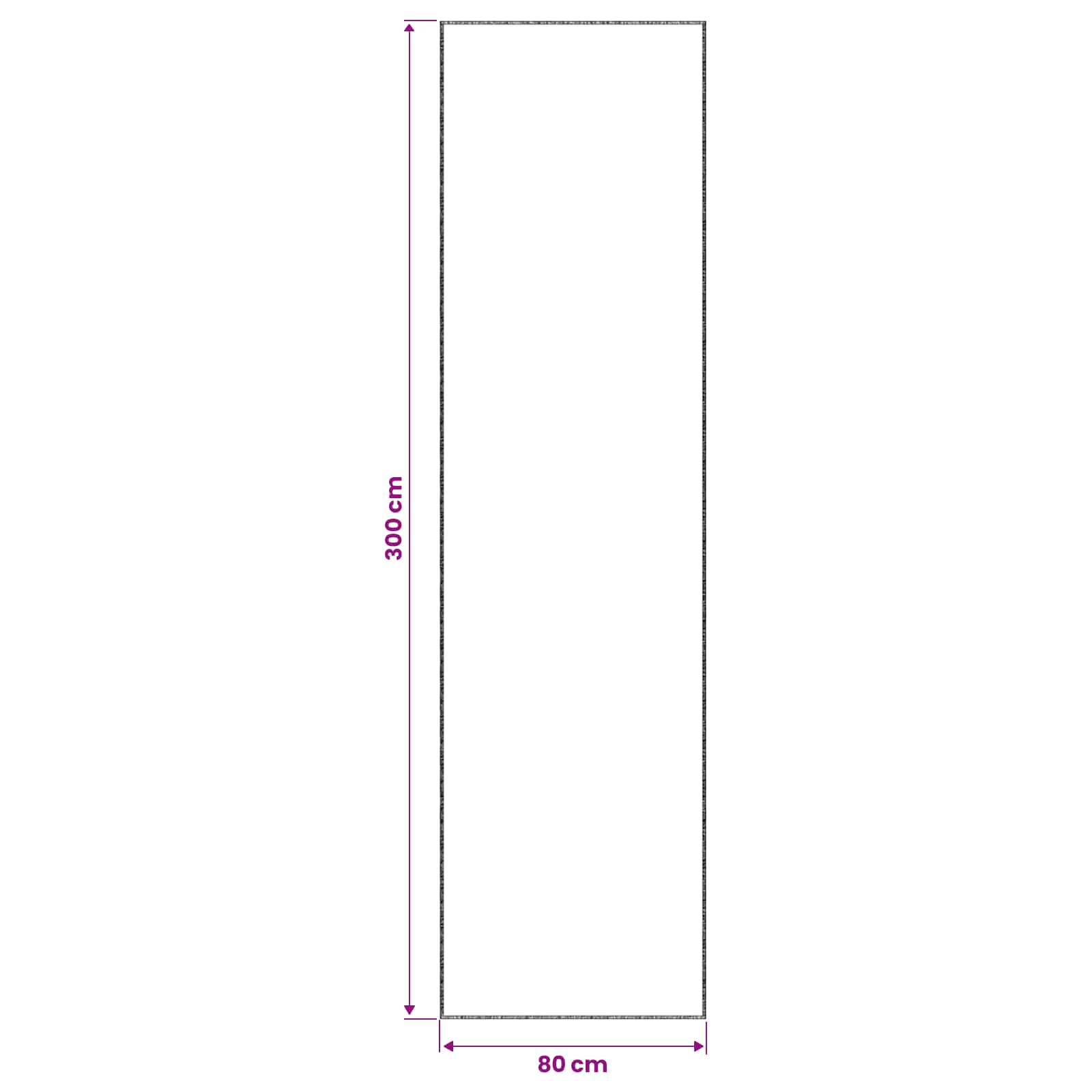 vidaXL Teppich Creme 80 x 300 cm 100% Polyester 3 mm Waschbar – Bild 6