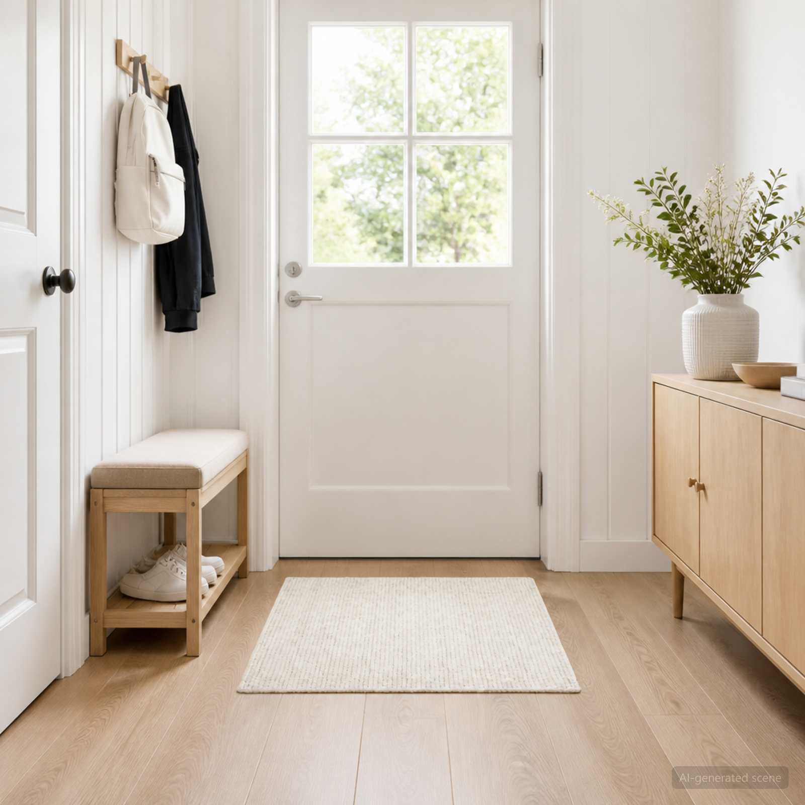 vidaXL Tæppe Cremefarvet 100 x 100 cm 100% polyester 3 mm Vaskbar