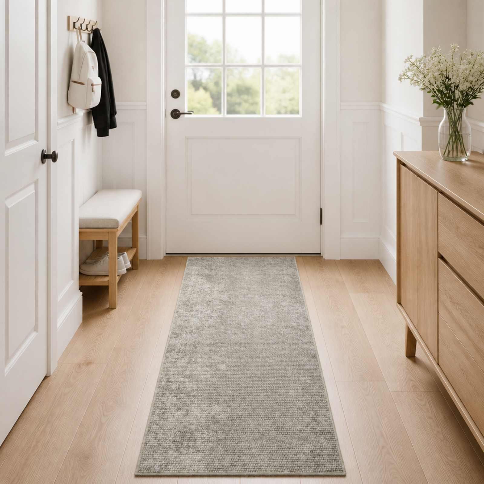 Vloerkleed Beige 80 x 200 cm 100% Polyester 3 mm Wasbaar image 1