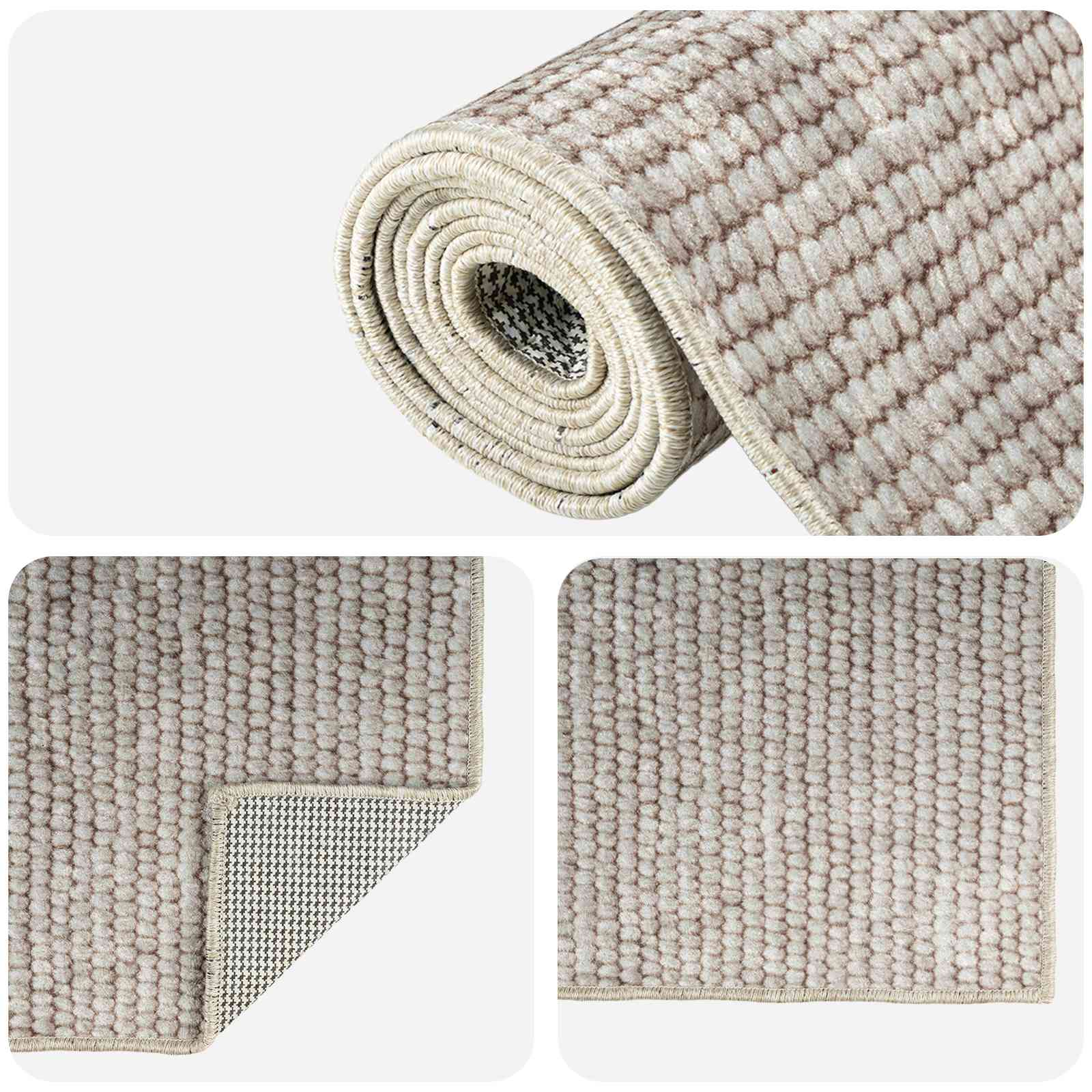 Vloerkleed Beige 100 x 200 cm 100% Polyester 3 mm Wasbaar image 4
