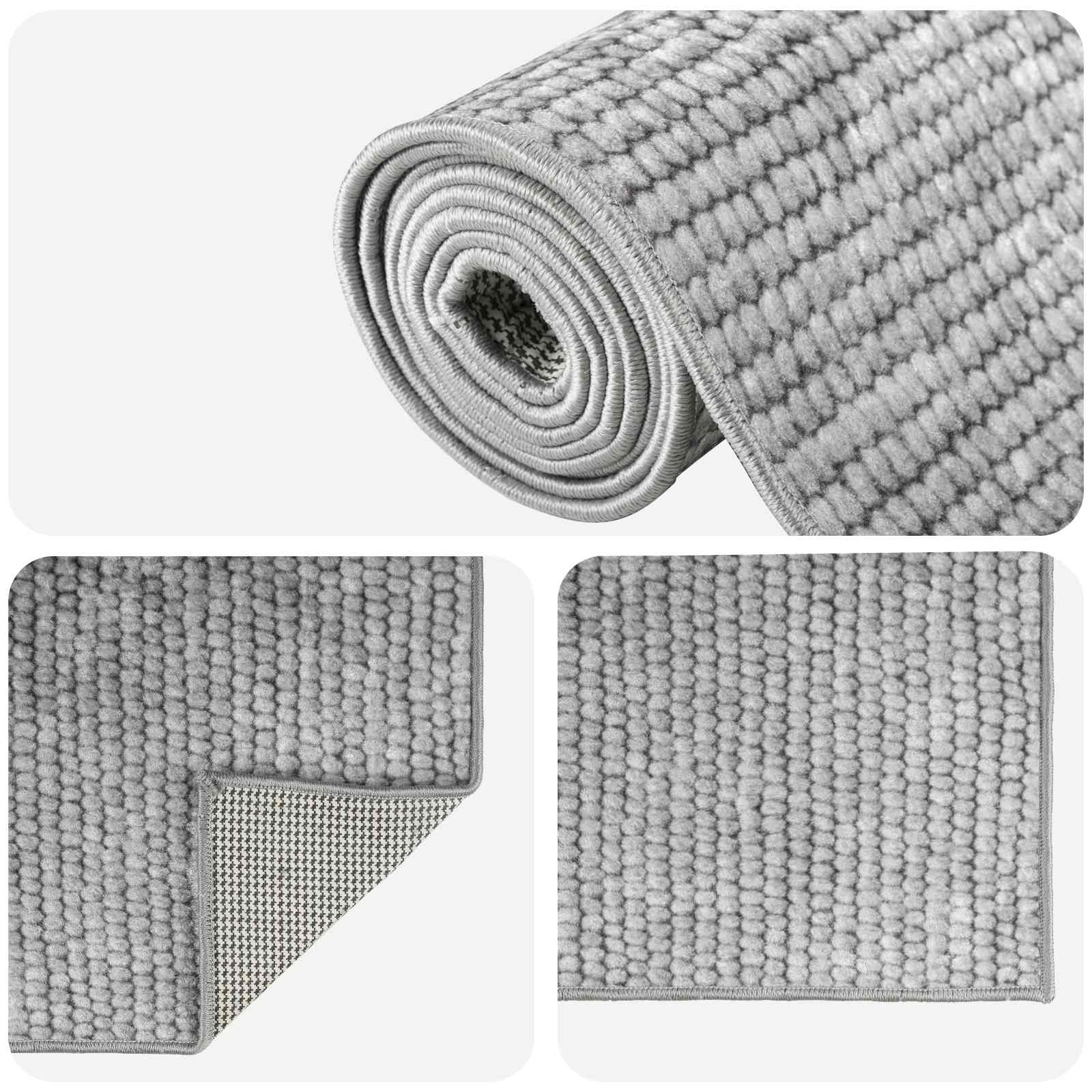 Vloerkleed Grijs 80 x 200 cm 100% Polyester 3 mm Wasbaar image 4