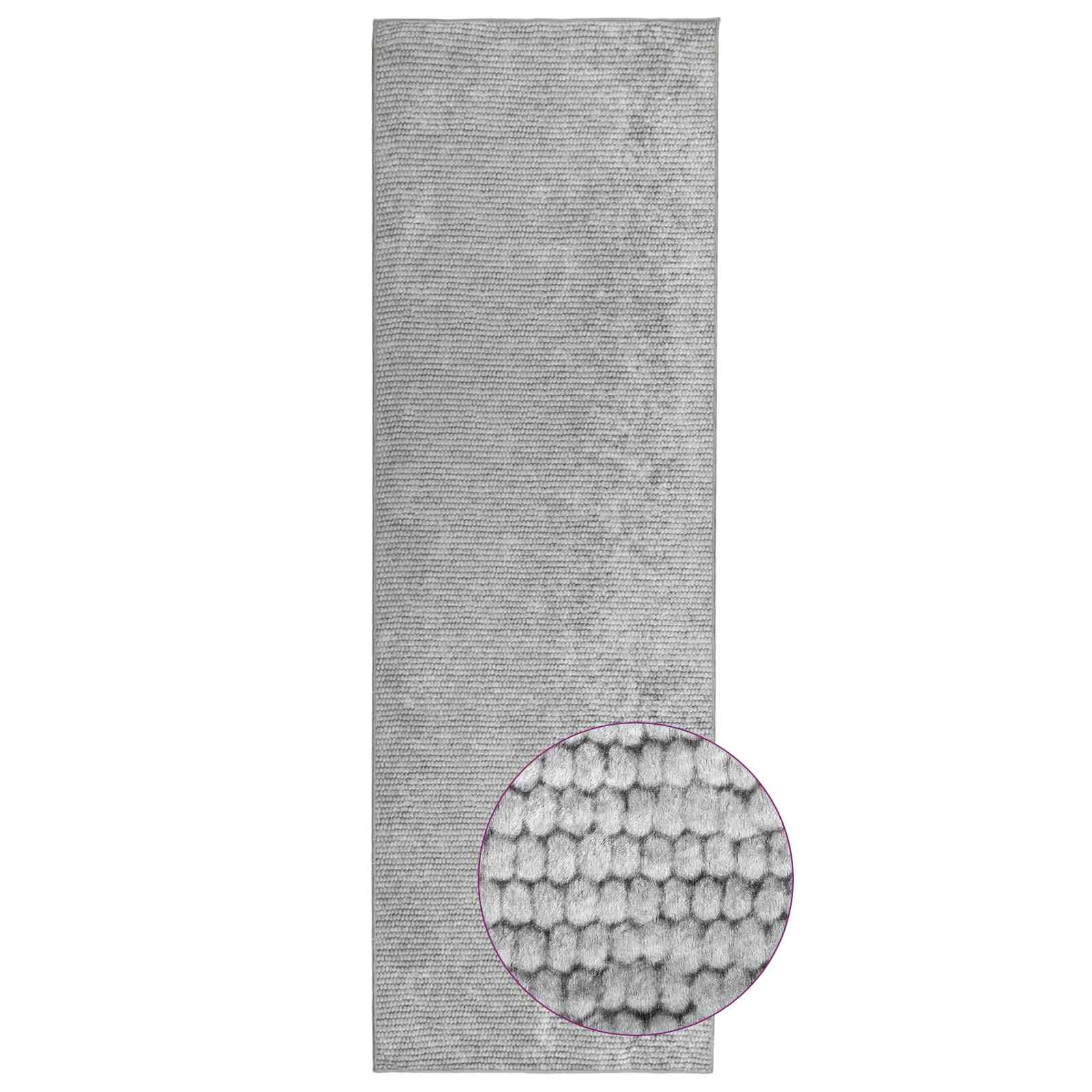 Vloerkleed Grijs 80 x 200 cm 100% Polyester 3 mm Wasbaar image 3