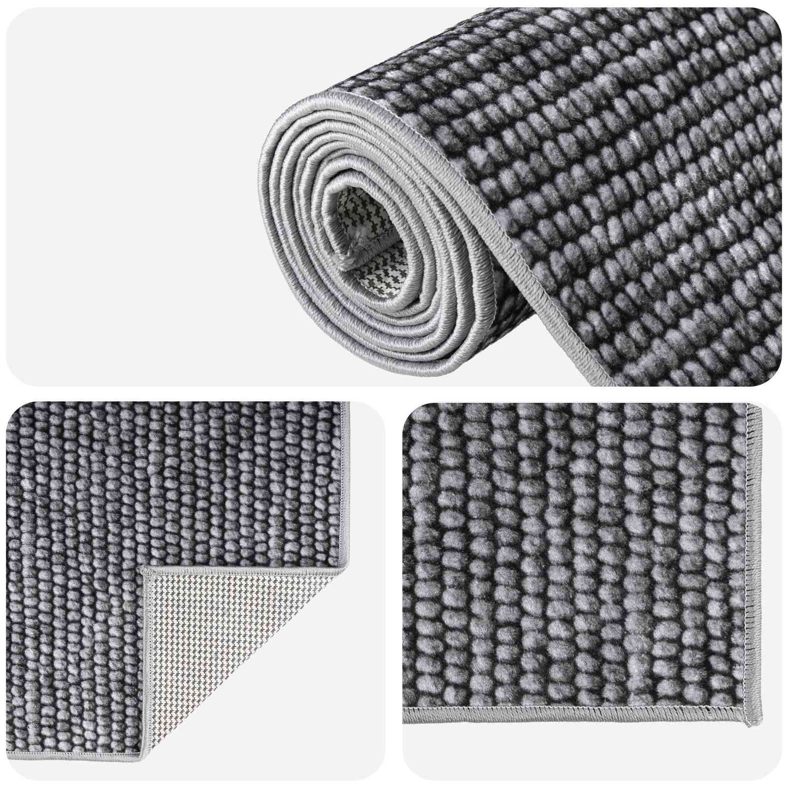 Vloerkleed Antraciet 50 x 200 cm 100% Polyester 3 mm Wasbaar image 4