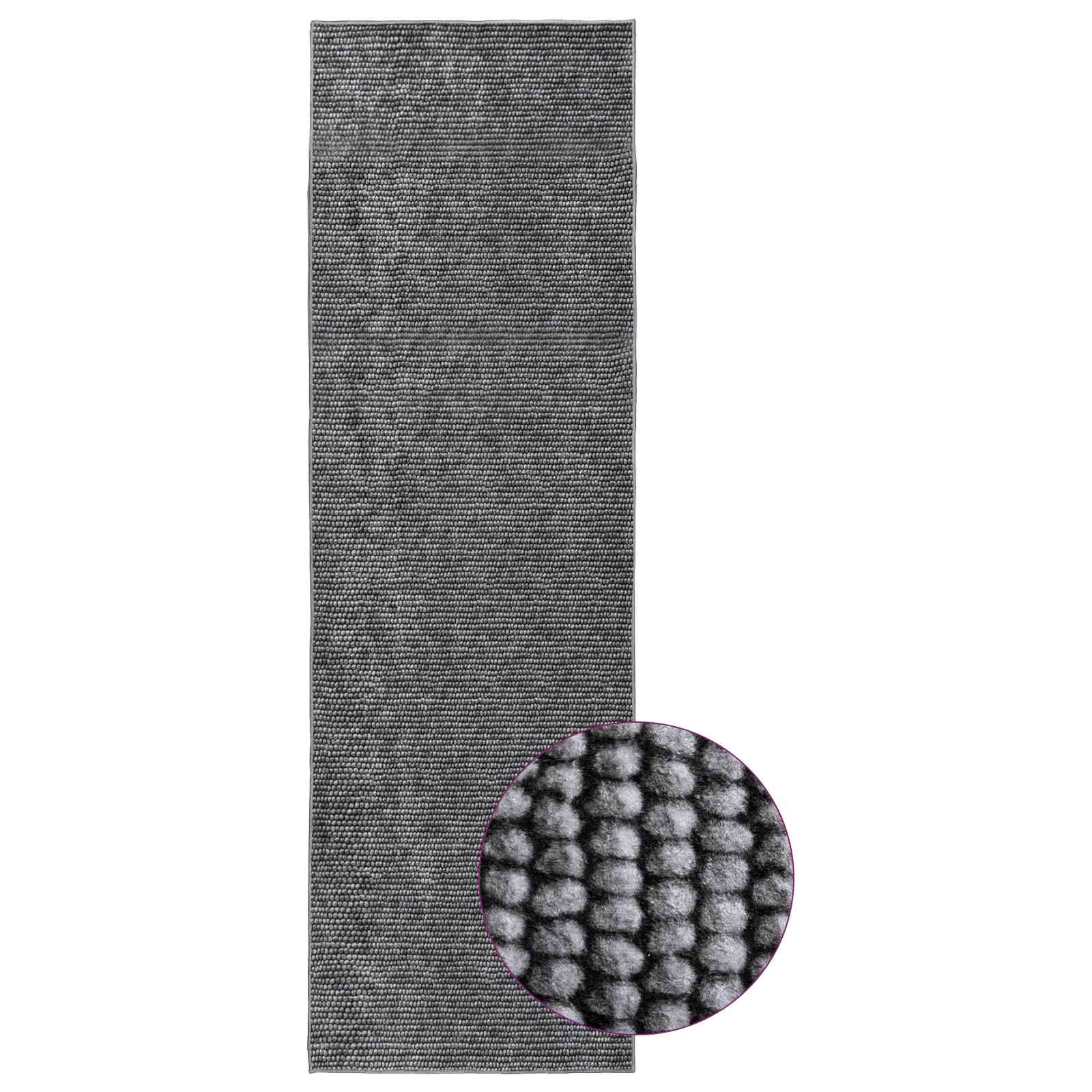 Vloerkleed Antraciet 80 x 200 cm 100% Polyester 3 mm Wasbaar image 3