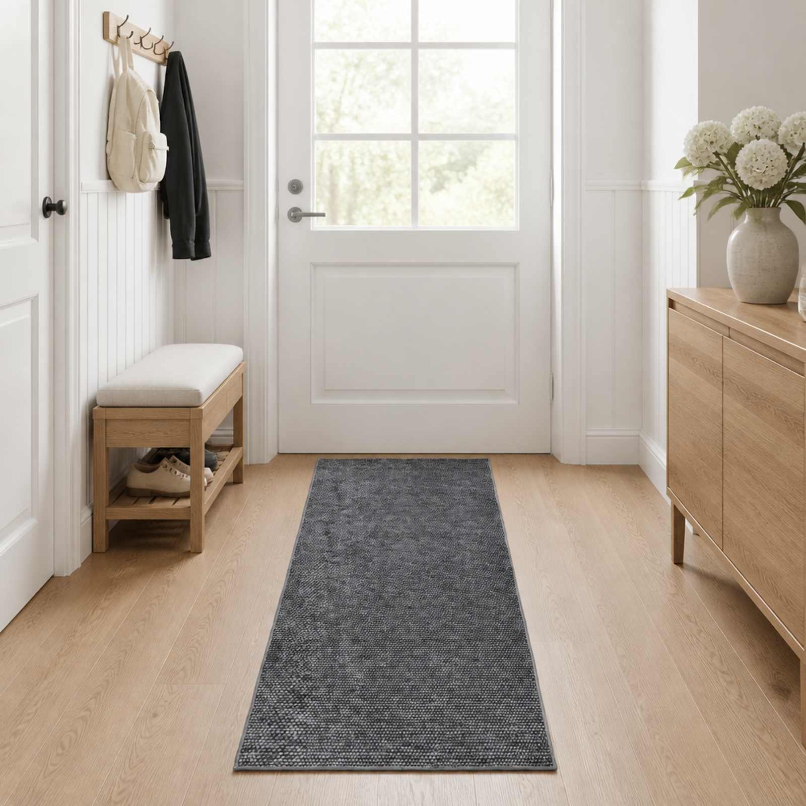 Vloerkleed Antraciet 50 x 200 cm 100% Polyester 3 mm Wasbaar image 1