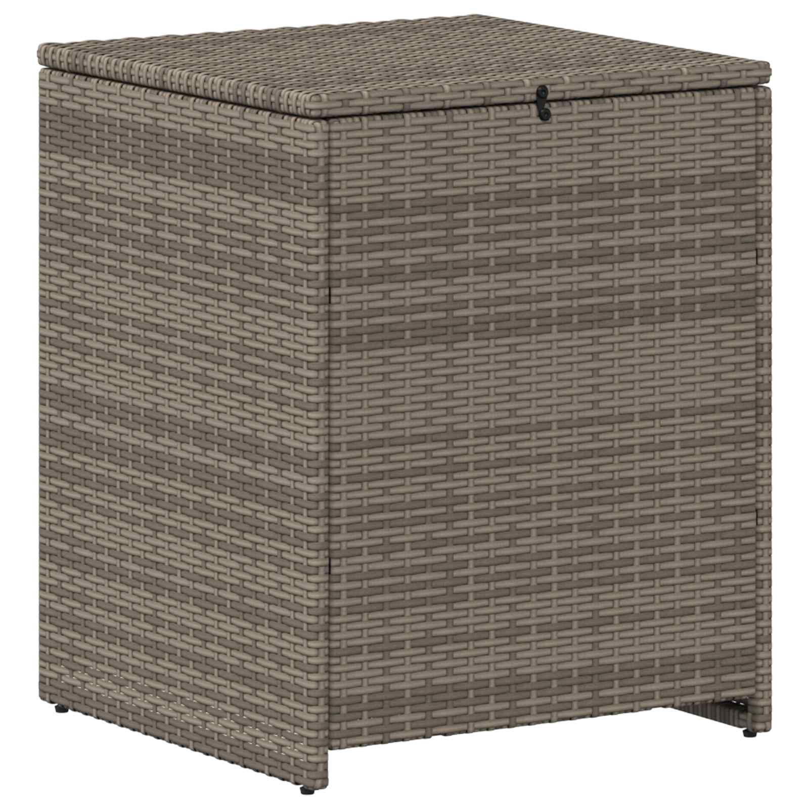 vidaXL Bankstel 6 st Grijs en Marineblauw Poly Rattan en Staal