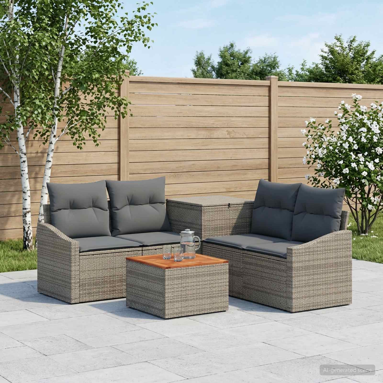 vidaXL Sofa Sæt 6 stk. Grå og Mørkegrå 55 x 55 x 37 cm