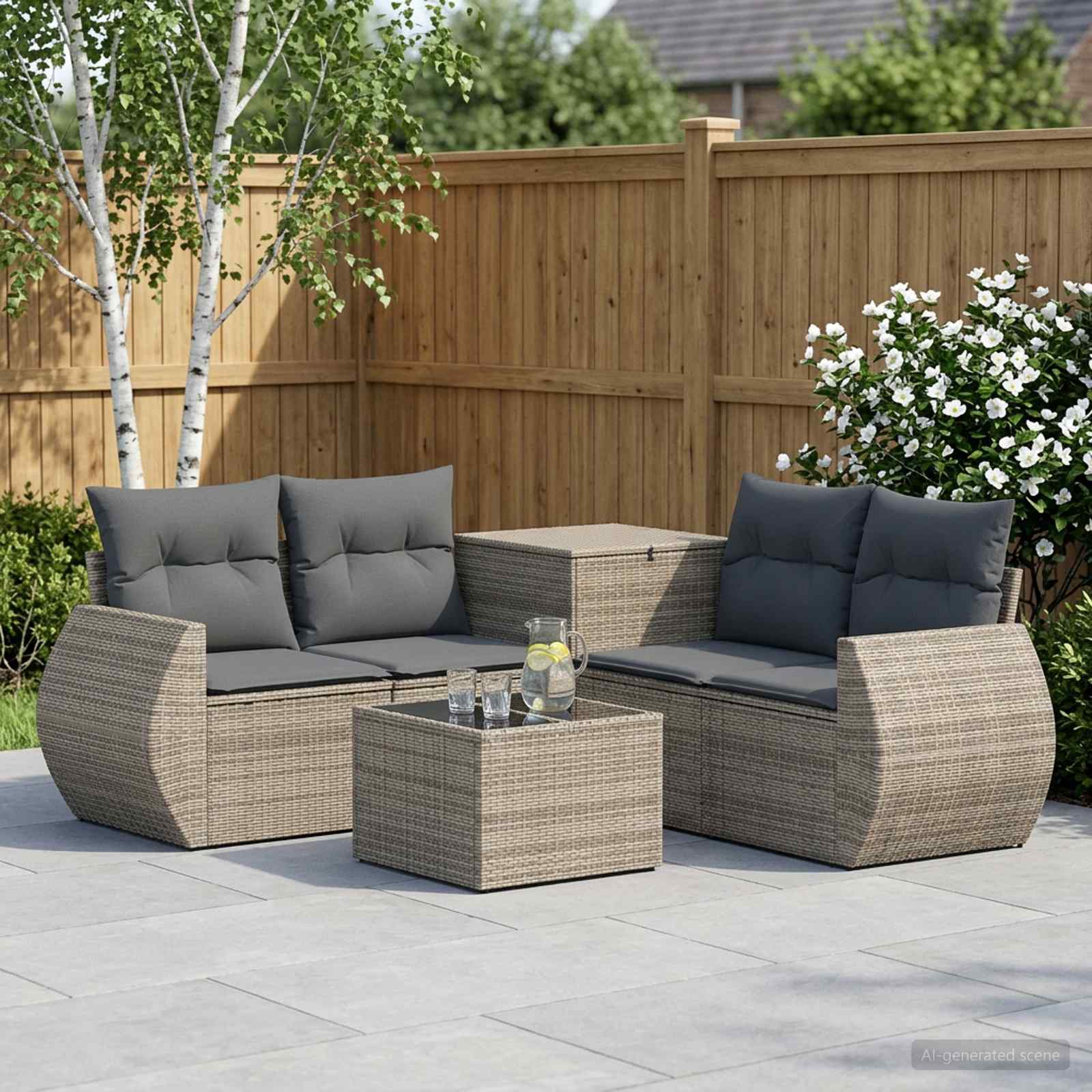 vidaXL Sofa Sæt 6 stk. Grå og Mørkegrå 55 x 55 x 37 cm