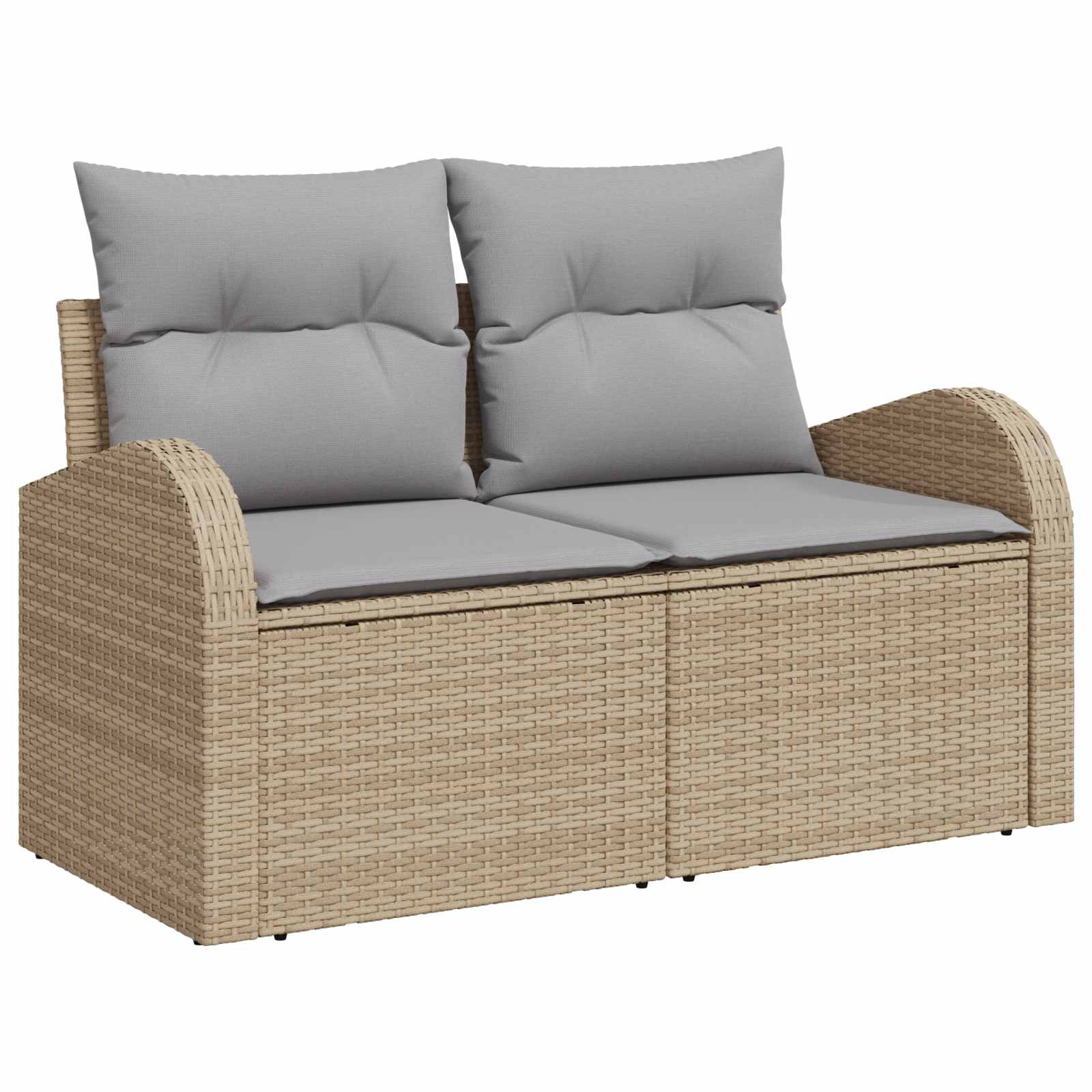 vidaXL Bankstel 5 st Beige en Licht Grijs Poly Rattan en Staal