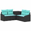 vidaXL Diivanikomplekt 5 tk Must ja Sinine 178,5 x 178,5 x 85 cm