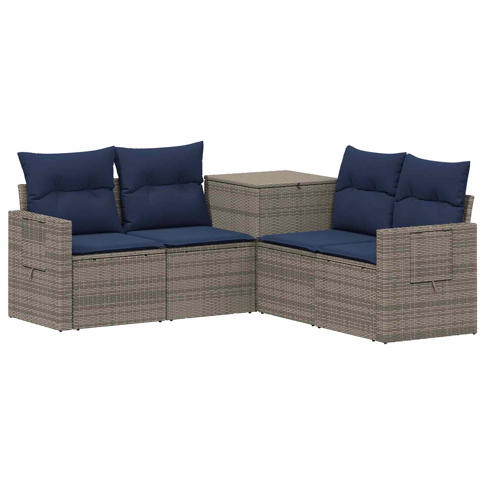 vidaXL Bankstel 5 st Grijs en Marineblauw 179 x 179 x 85 cm, foto 3