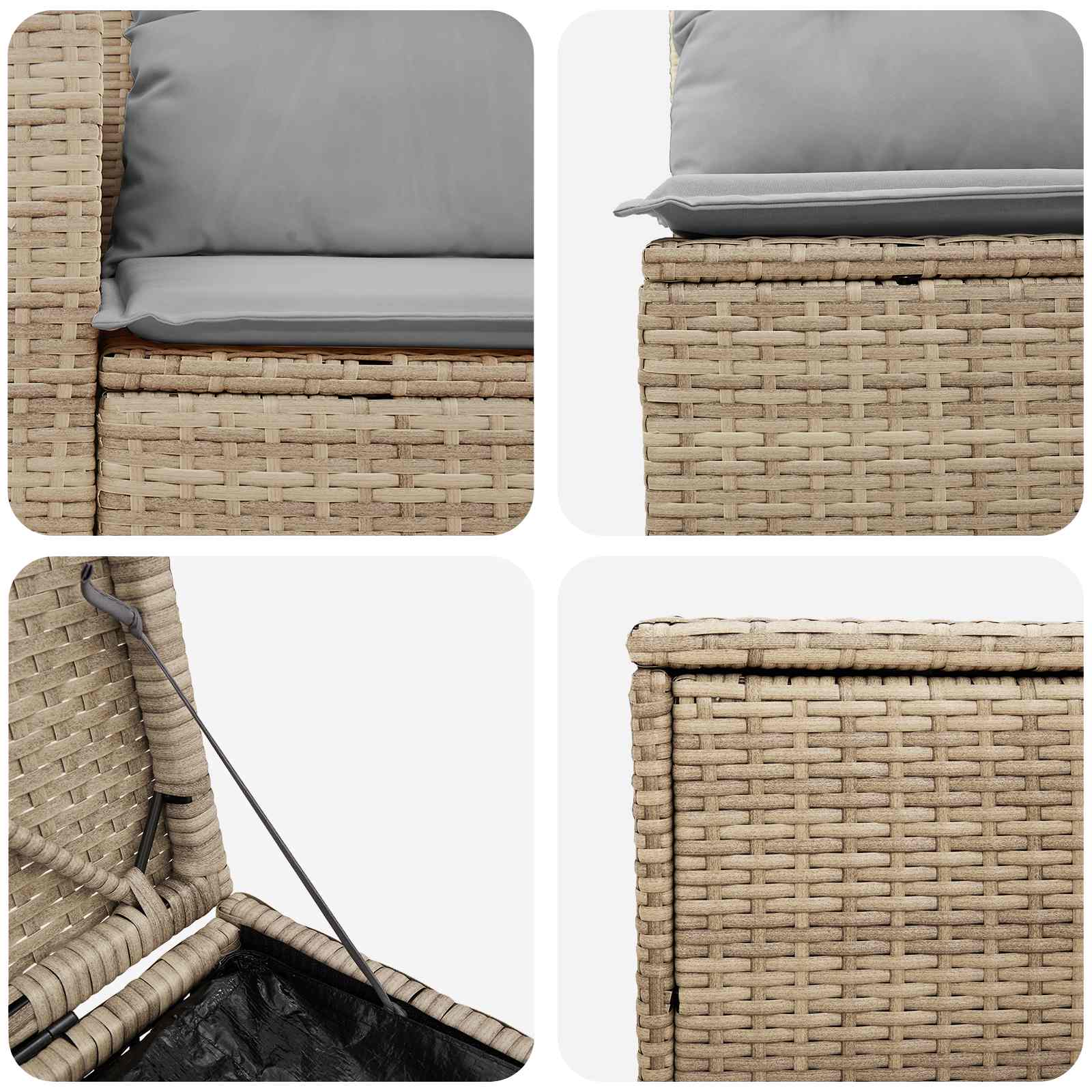 vidaXL Bankstel 5 st Beige en Licht Grijs Poly Rattan en Staal