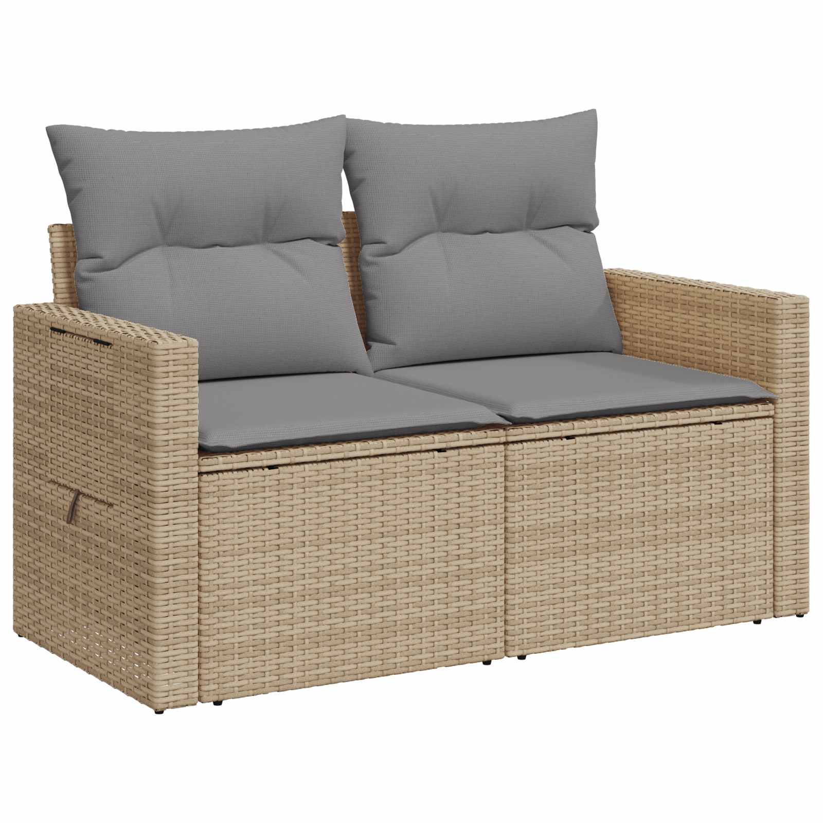 vidaXL Bankstel 5 st Beige en Licht Grijs Poly Rattan en Staal
