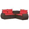 vidaXL Diivanikomplekt 5 tk Pruun ja Punane 188 x 188 x 85 cm