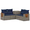 vidaXL Diivanikomplekt 5 tk Hall ja tumesinine 179 x 179 x 85 cm
