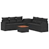vidaXL Diivanikomplekt 8 tk Must 55 x 55 x 37 cm Pol&uuml; rattan ja teras